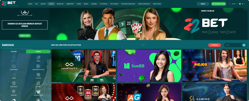 22Bet Jonli Kazino 22Bet Jonli Kazino